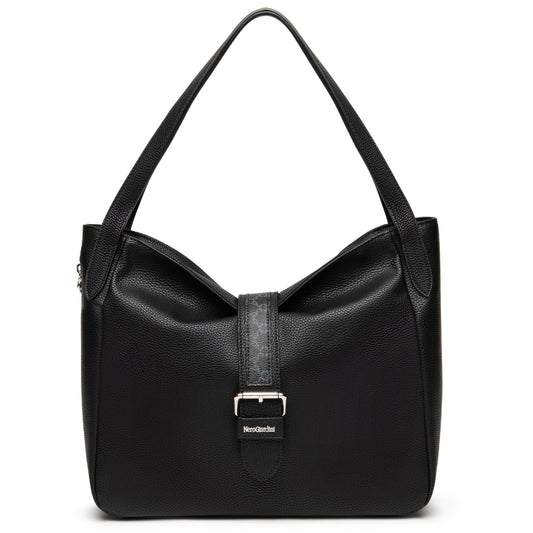 Borsa hobo grande NeroGiardini nero con trama