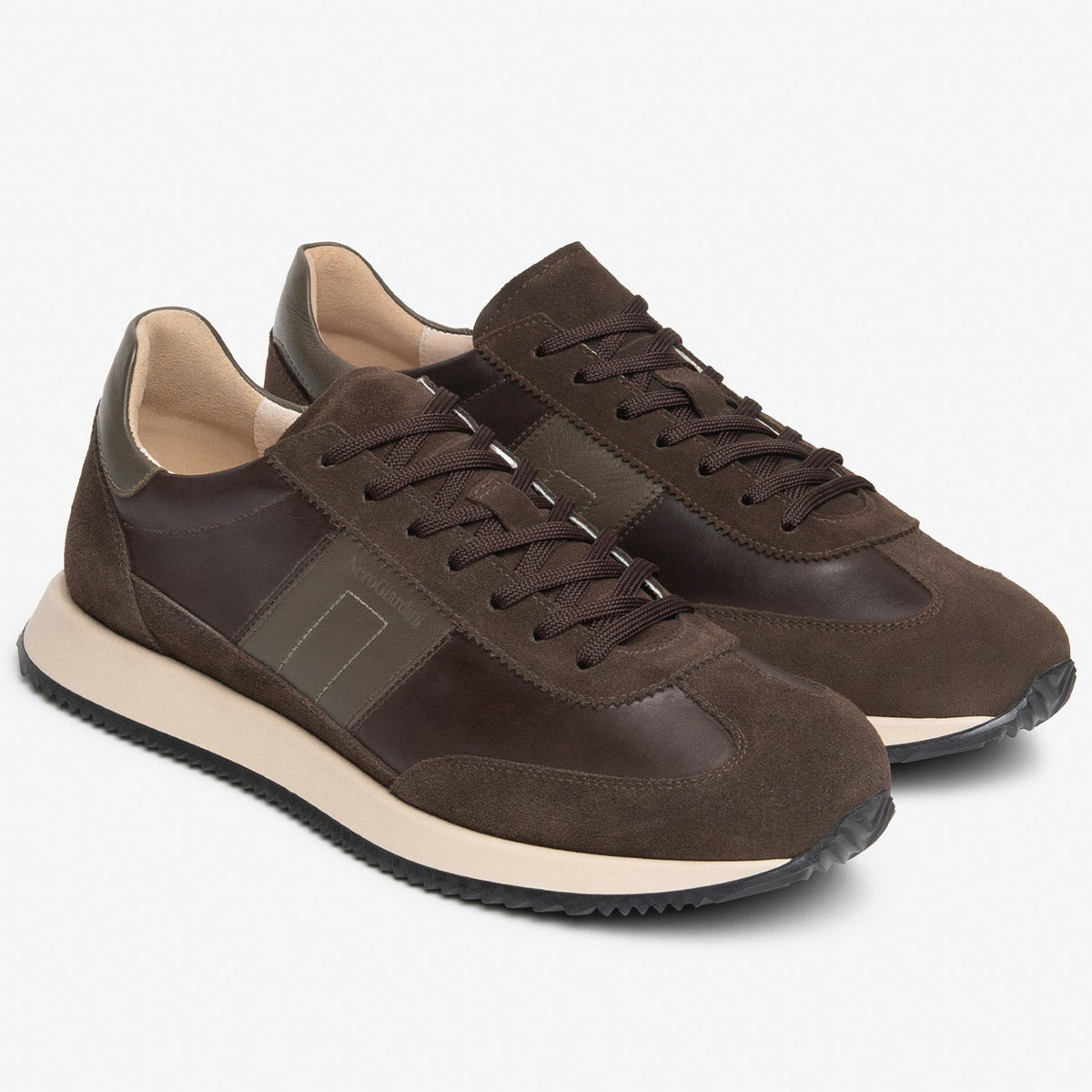 Sneakers NeroGiardini man coffee brown suede leather