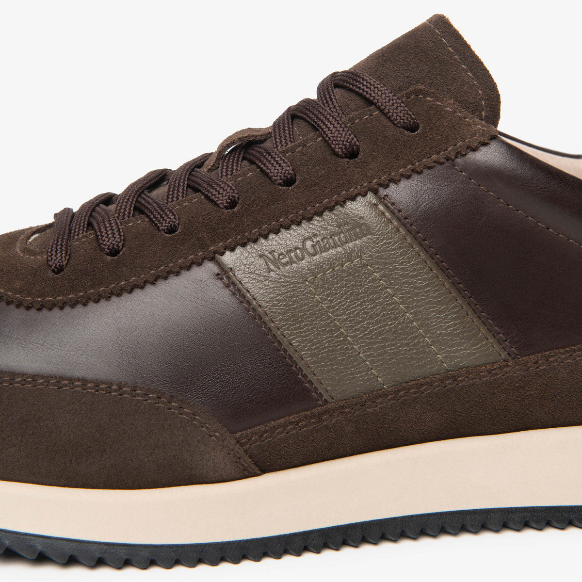 Sneakers NeroGiardini man coffee brown suede leather