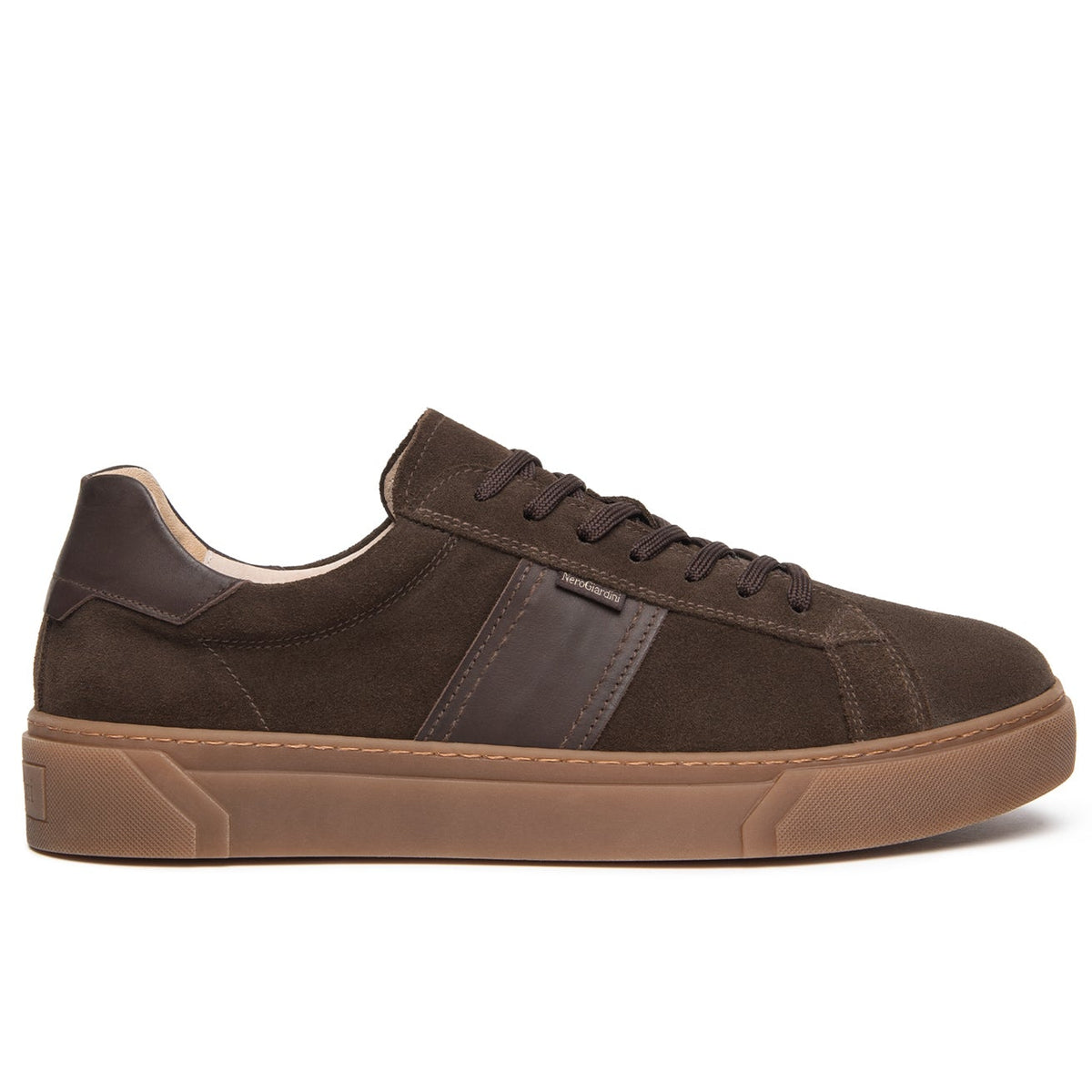 Sneakers NeroGiardini man brown suede insert