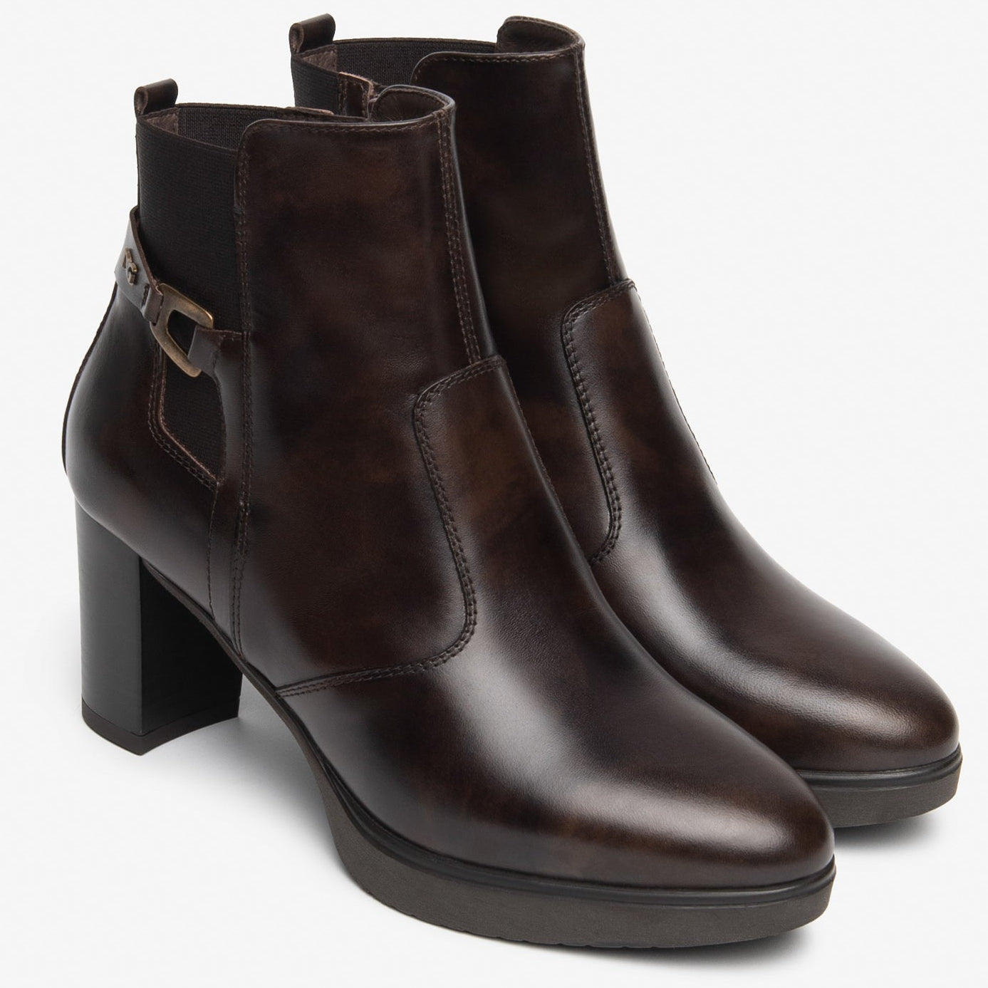 Ankle boots NeroGiardini woman dark brown leather heeled