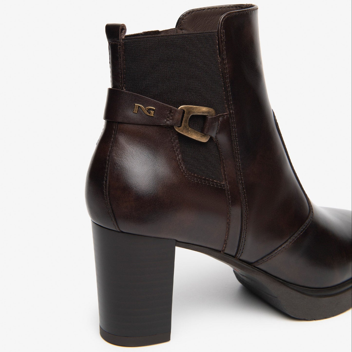 Ankle boots NeroGiardini woman dark brown leather heeled