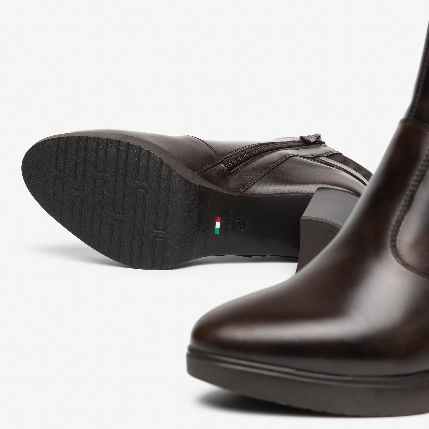 Ankle boots NeroGiardini woman dark brown leather heeled