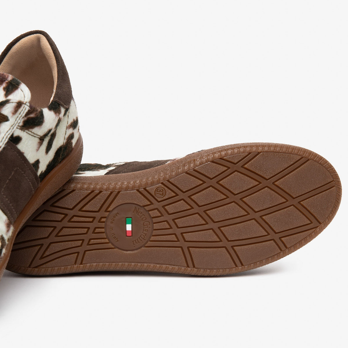 Sneakers NeroGiardini woman animal-print calf hair