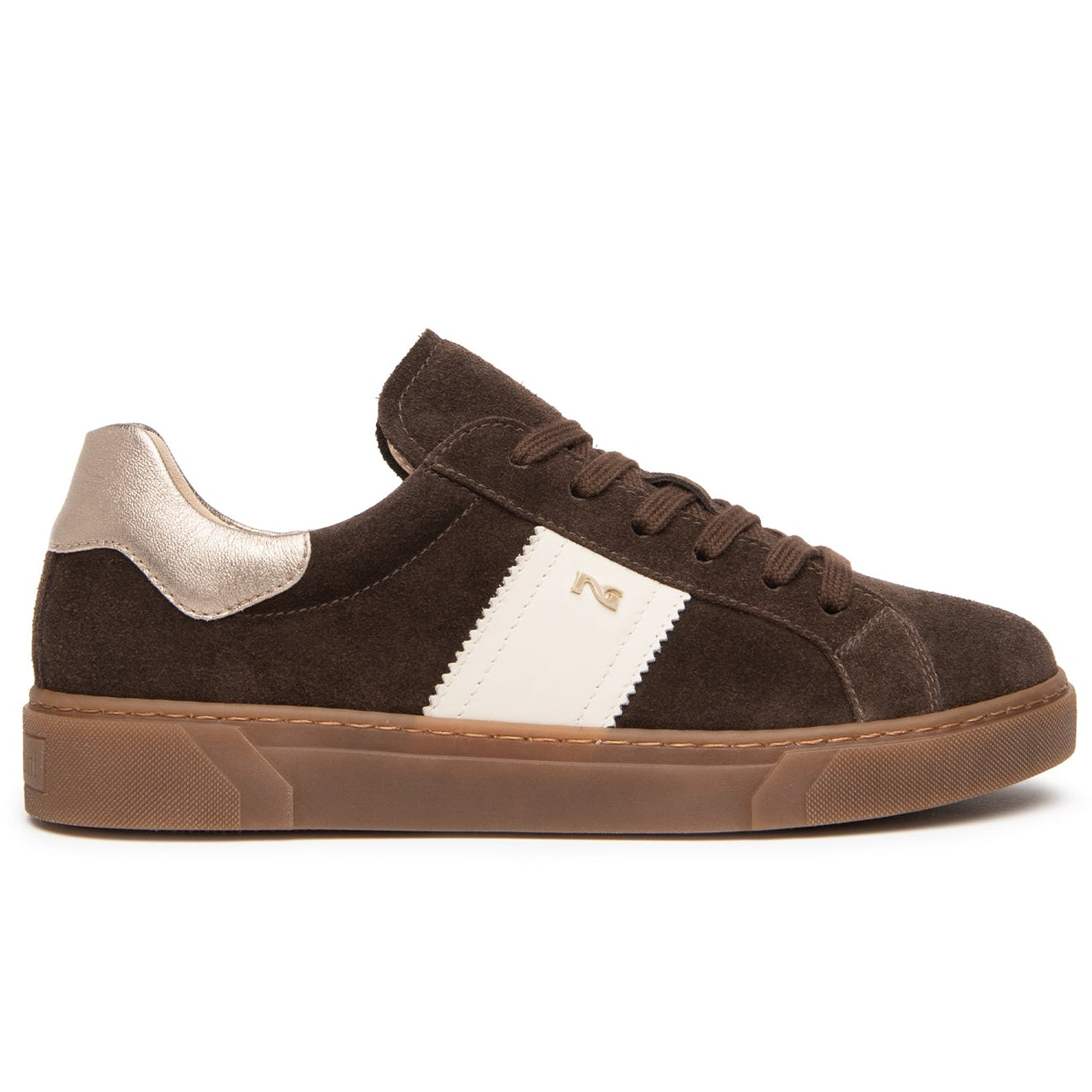 Sneakers NeroGiardini donna pelle scamosciata marrone