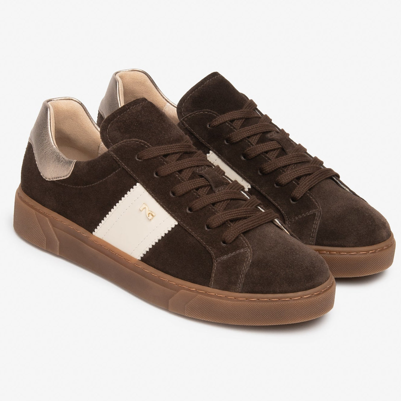 Sneakers NeroGiardini donna pelle scamosciata marrone