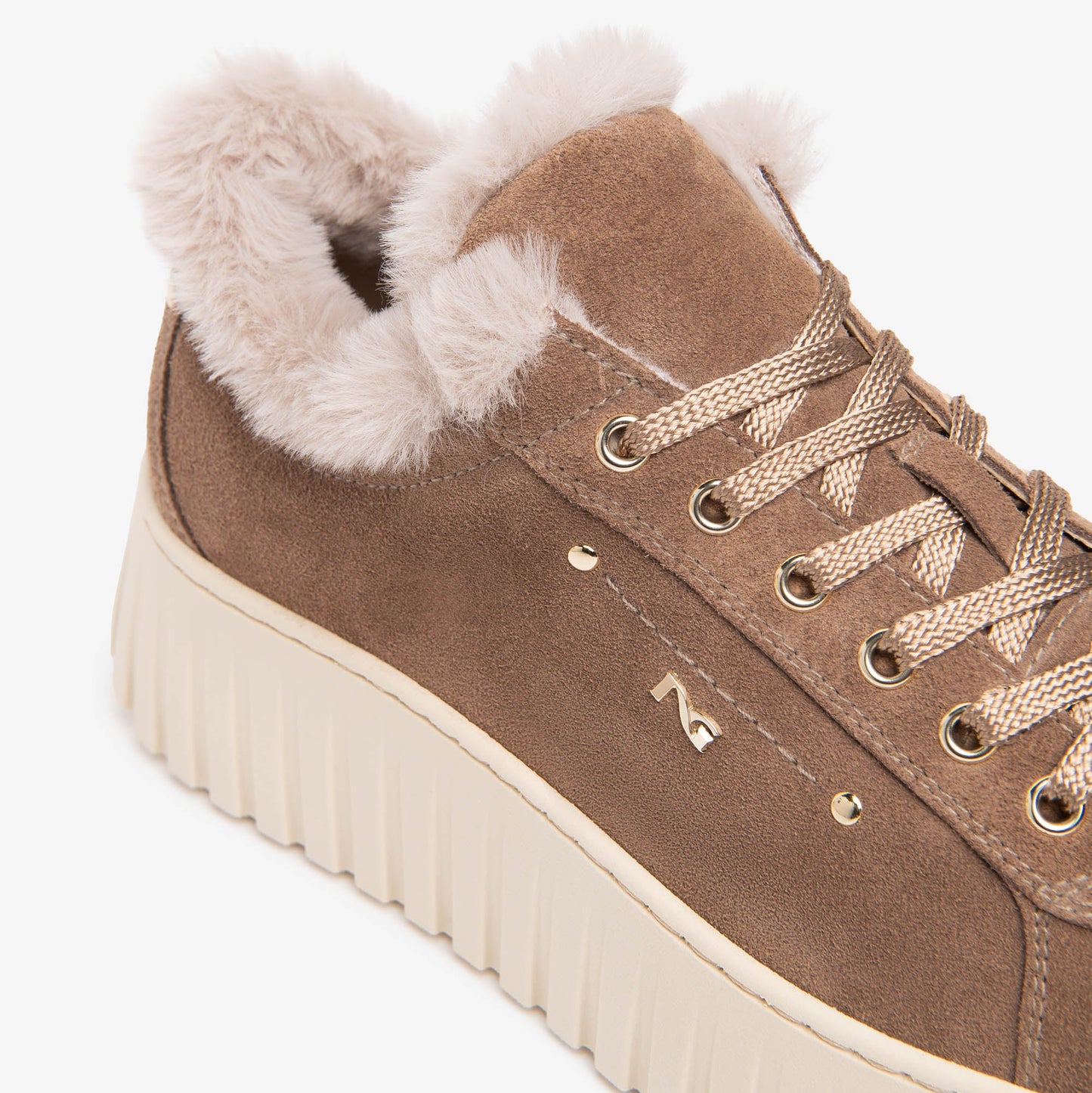 Sneakers NeroGiardini donna pelle beige pelo