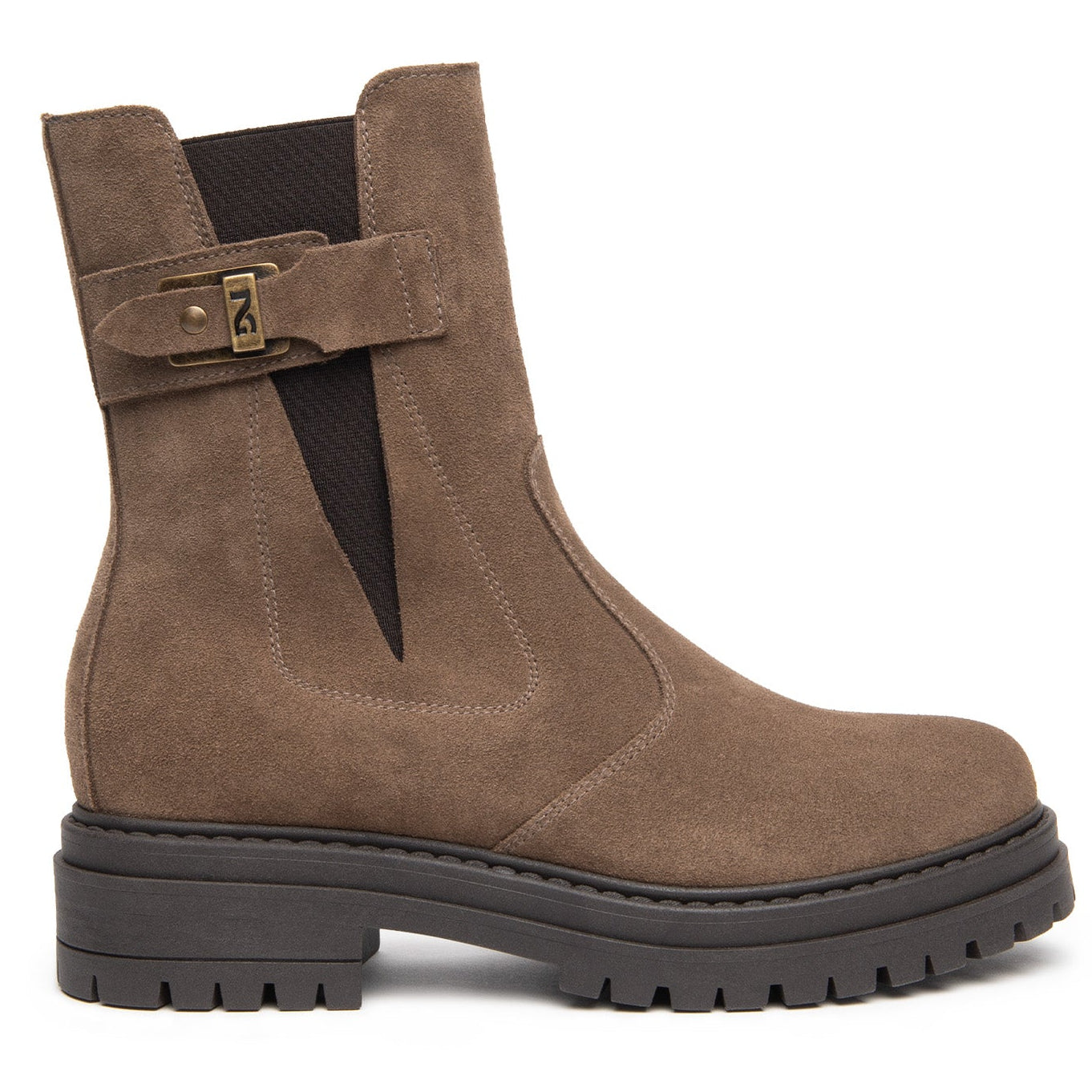 Chelsea Ankle Boots NeroGiardini woman beige suede leather