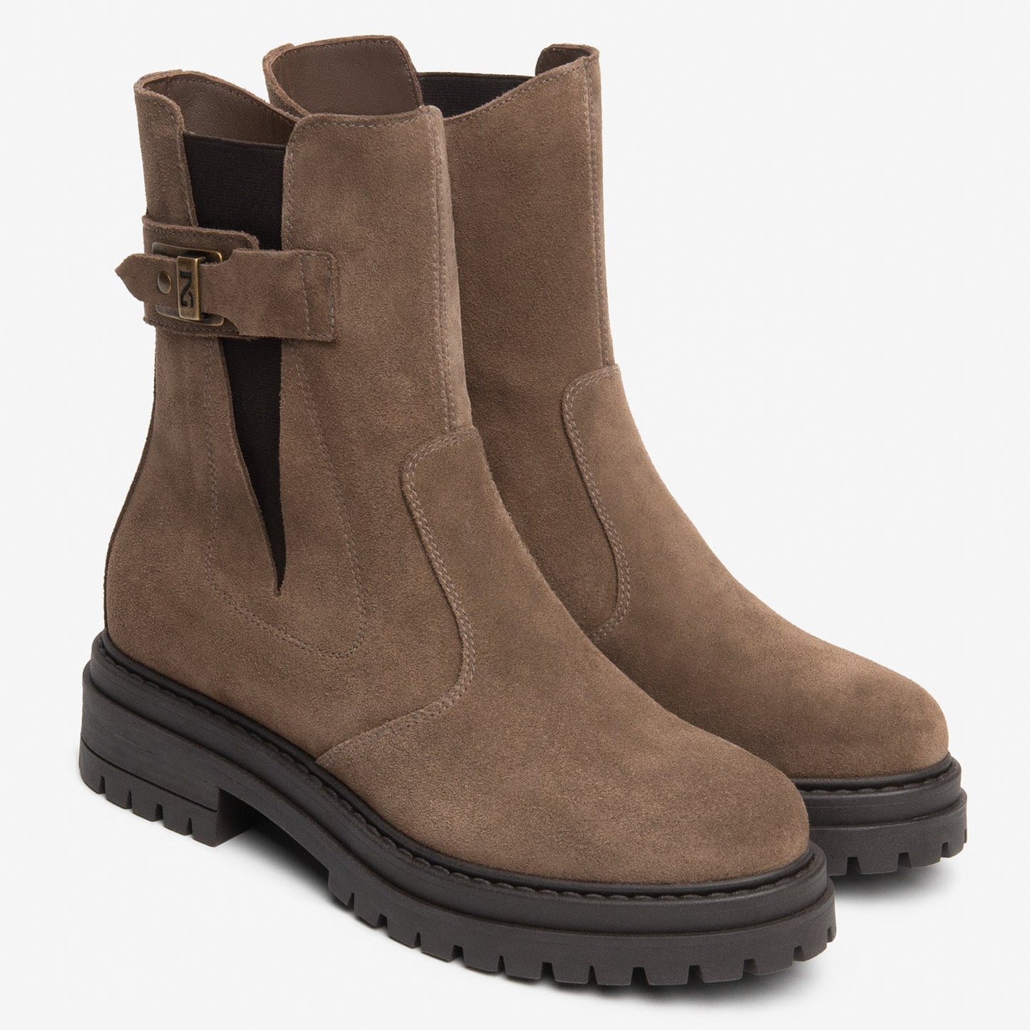 Chelsea Ankle Boots NeroGiardini woman beige suede leather