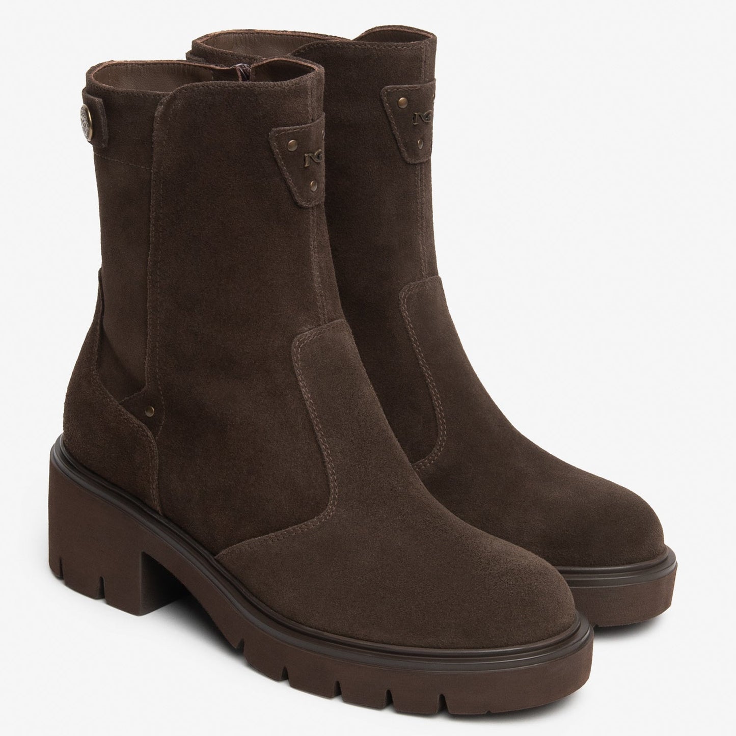 Ankle boots NeroGiardini woman dark brown leather block heel