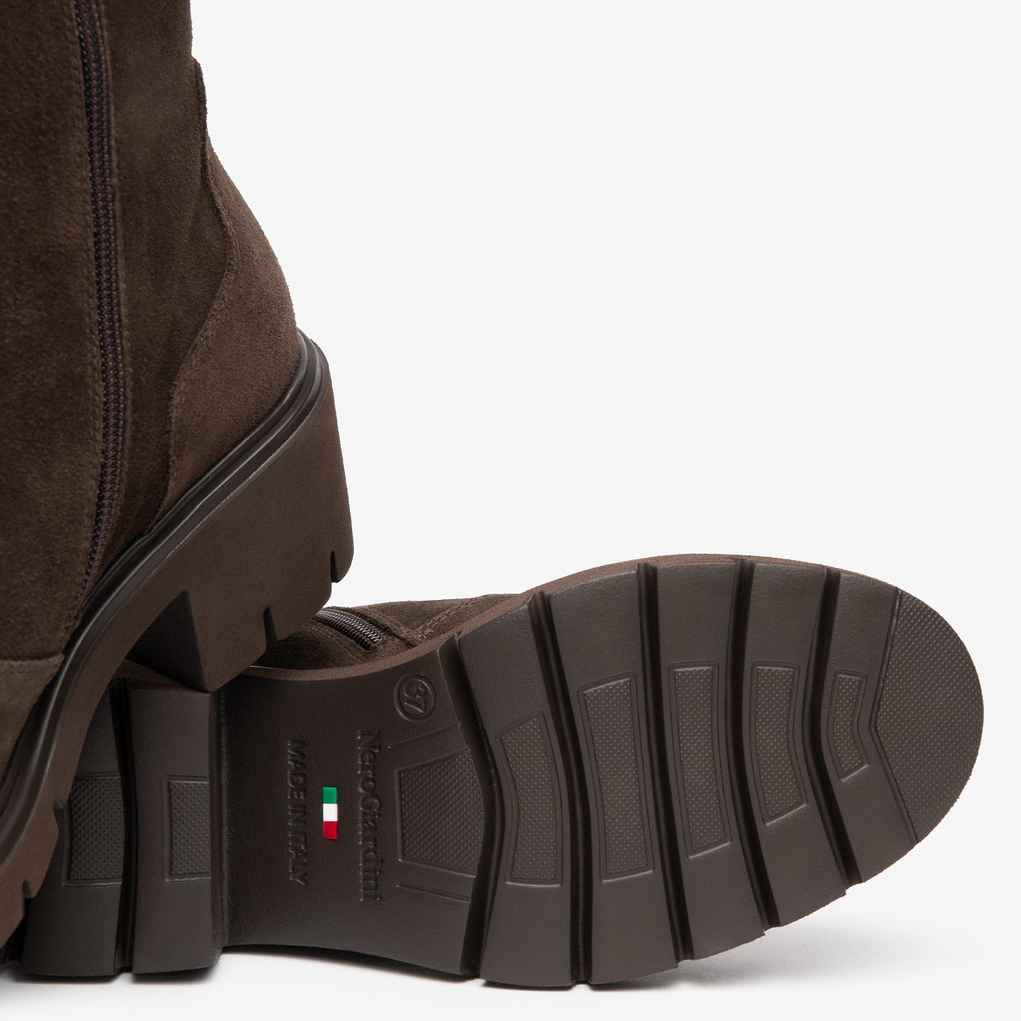 Ankle boots NeroGiardini woman dark brown leather block heel