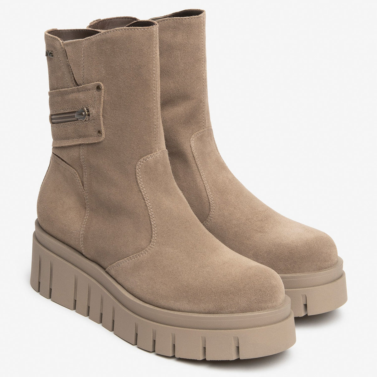 Ankle boots NeroGiardini woman beige suede leather