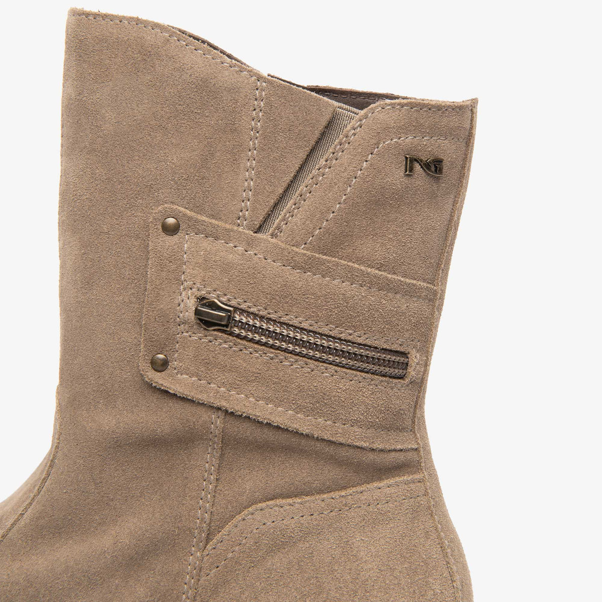 Ankle boots NeroGiardini woman beige suede leather