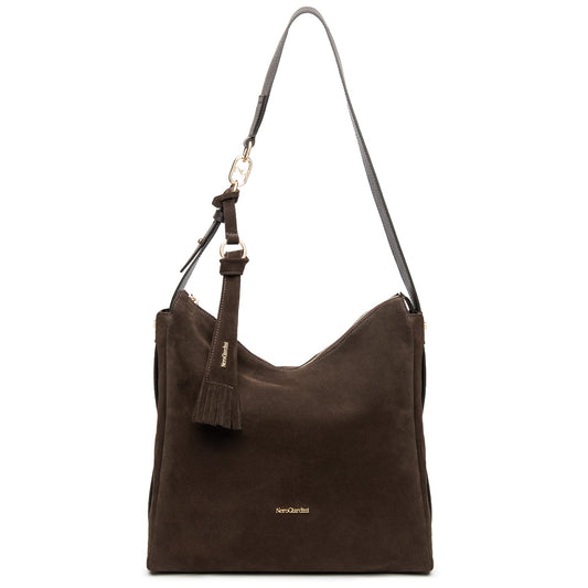 Borsa hobo NeroGiardini scamosciata marrone