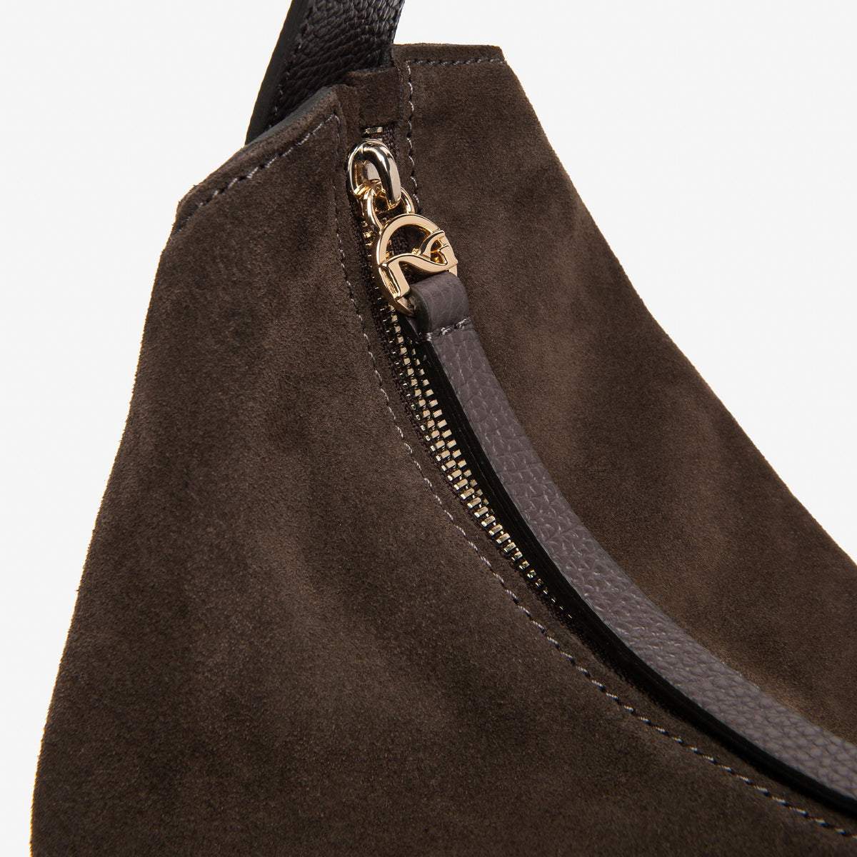 Hobo bag NeroGiardini brown suede leather