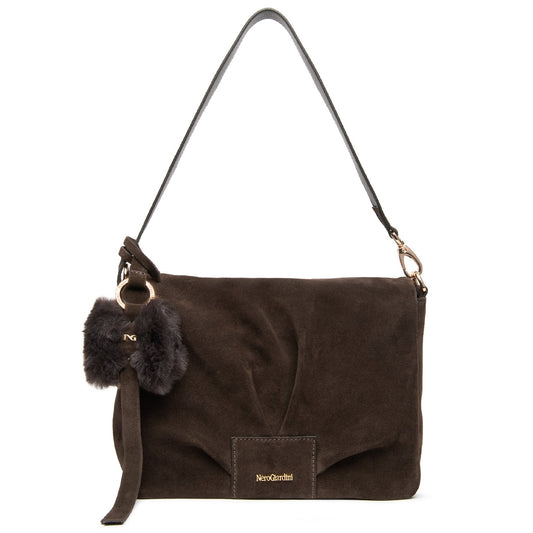 Borsa a spalla NeroGiardini scamosciata marrone