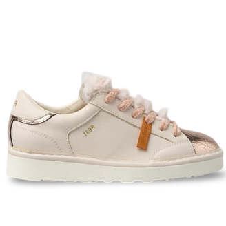 Sneakers Panchic donna avorio e laminato con pelo