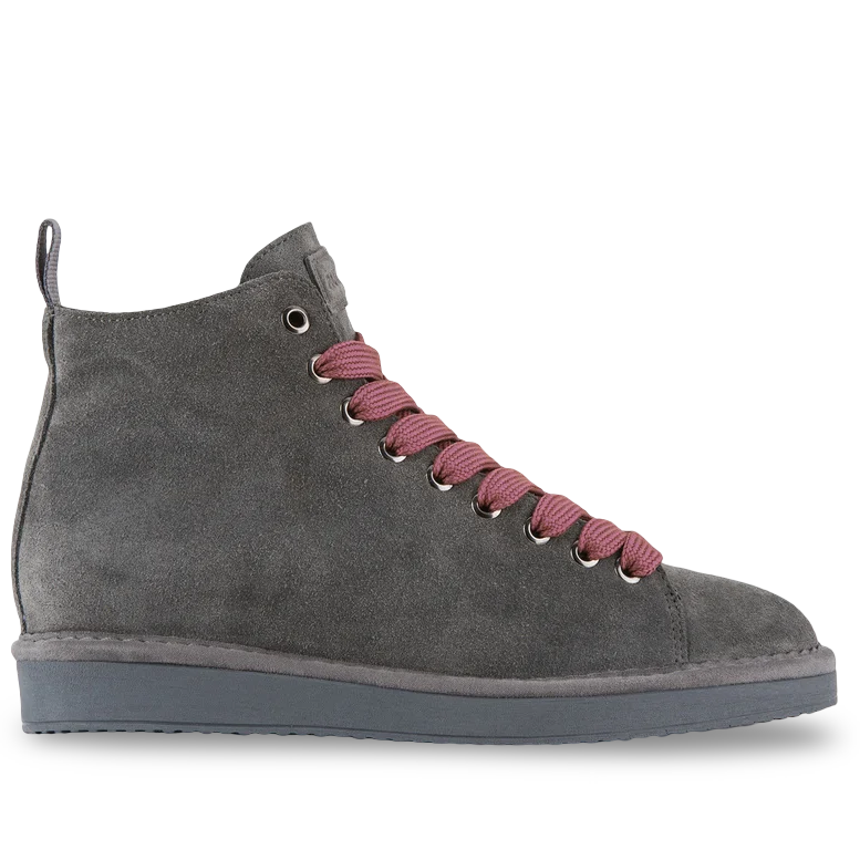 Sneakers Panchic woman anthracite suede lined fur
