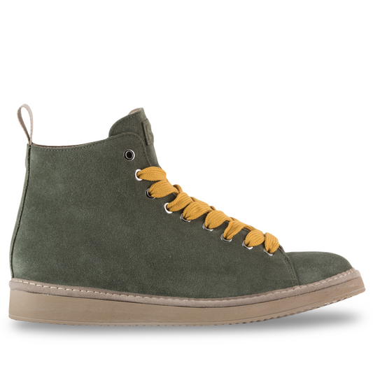 Polacchino Panchic uomo camoscio verde militare con pelo