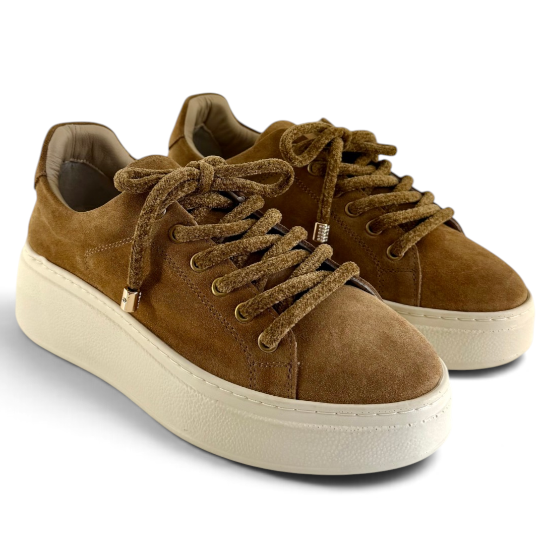 Sneakers Step woman suede cork brown chenille