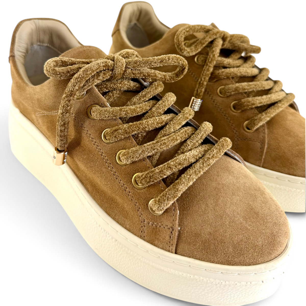 Sneakers Step woman suede cork brown chenille
