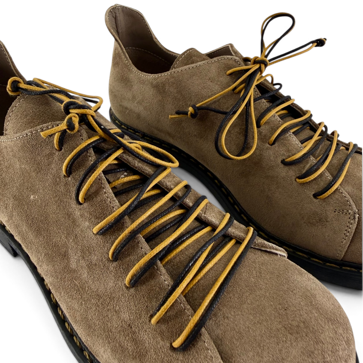 Lace-up shoes Step woman suede leather cork
