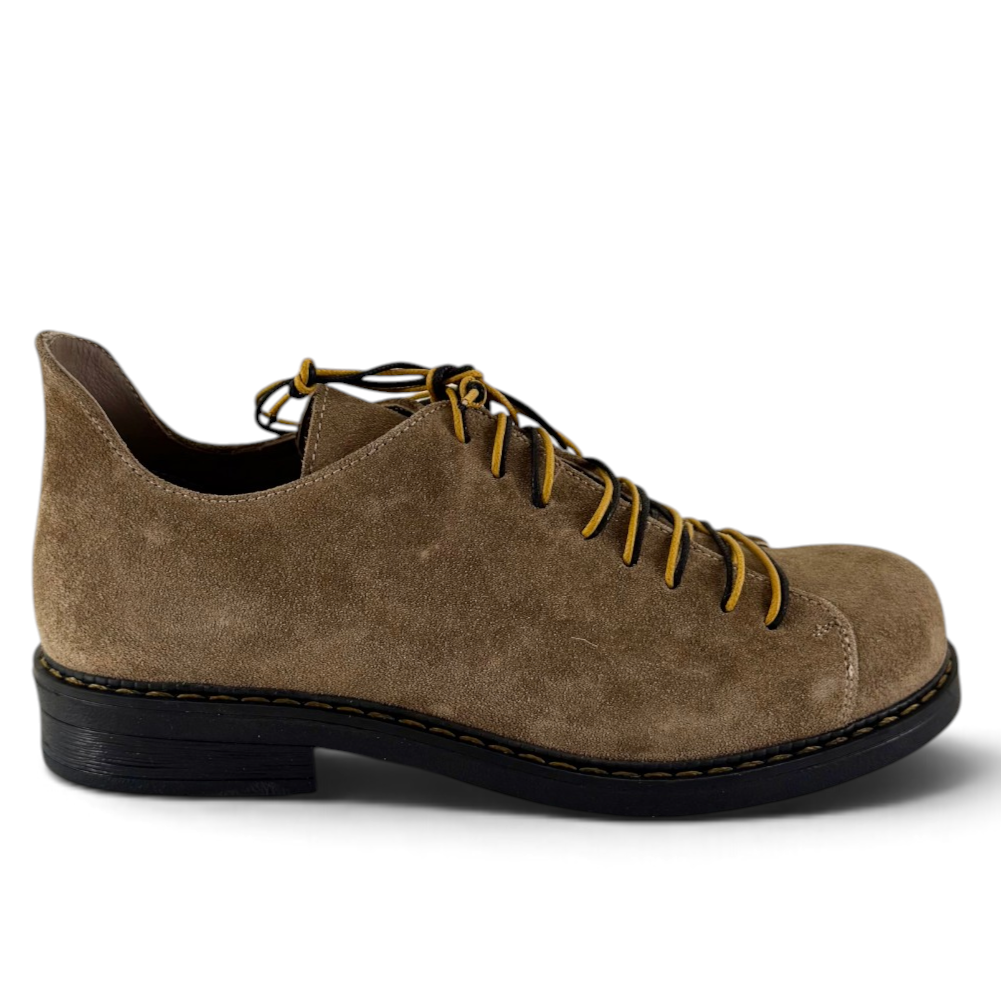 Lace-up shoes Step woman suede leather cork