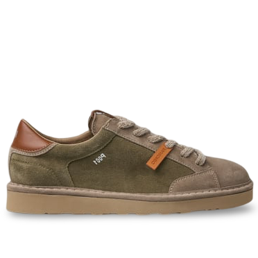 Sneakers Panchic uomo camoscio verde militare e marrone