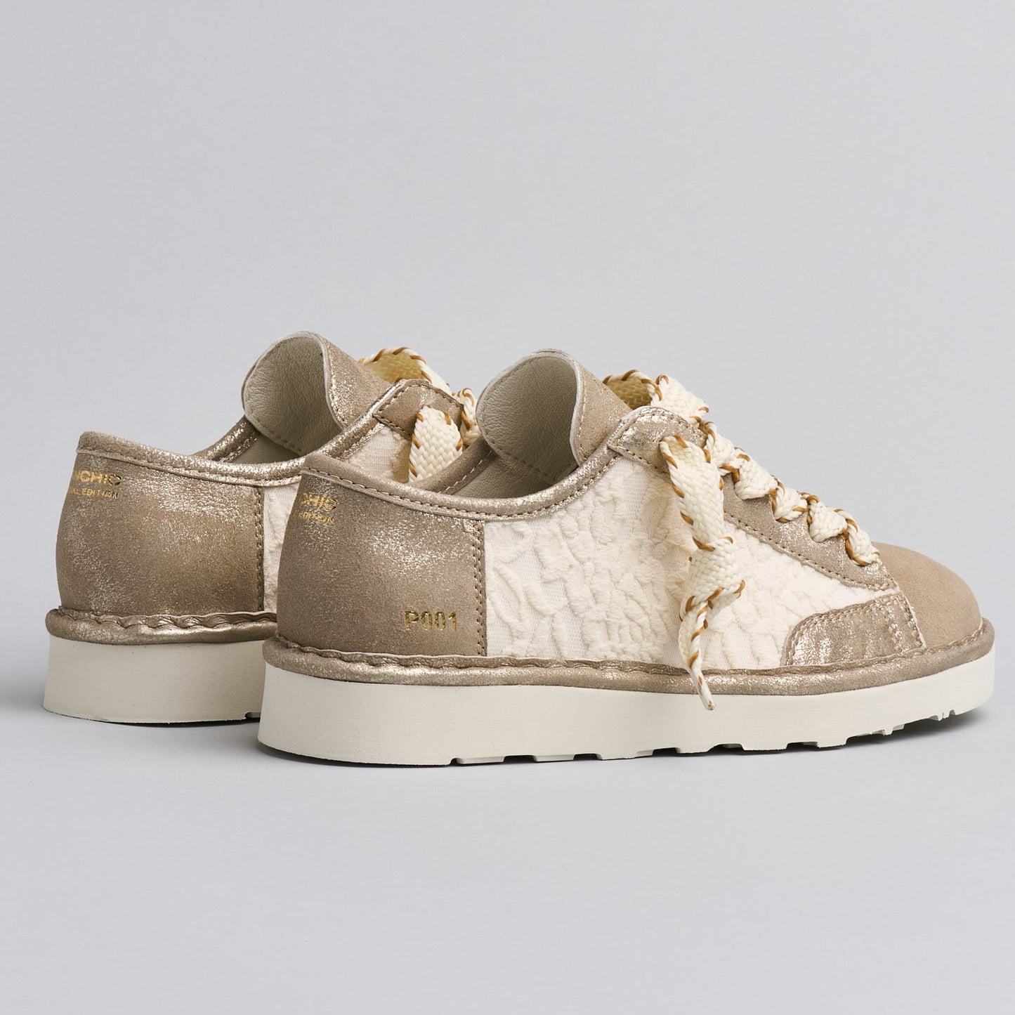 Sneakers Panchic woman platinum laminated leather