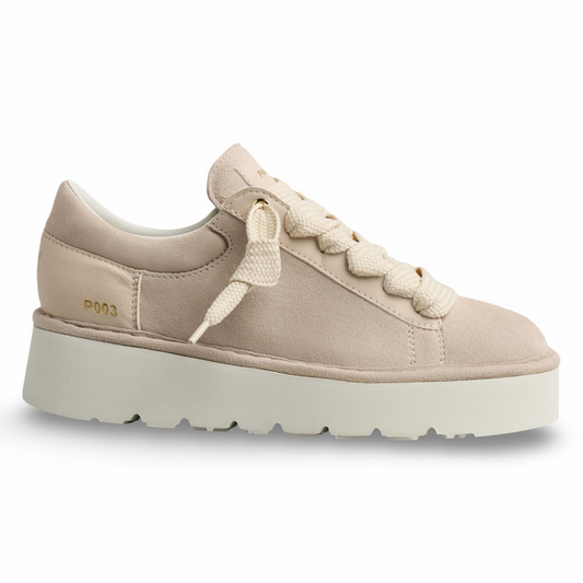 Sneakers Panchic woman suede leather sand