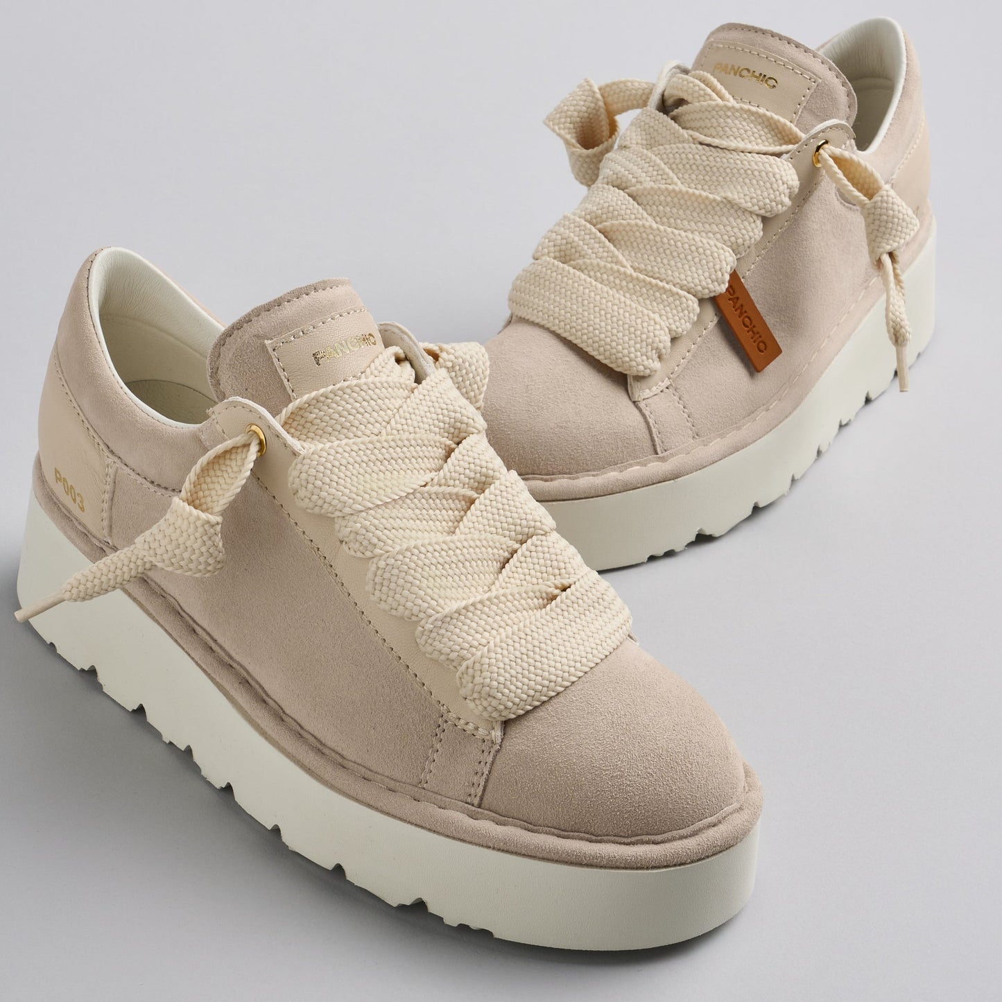 Sneakers Panchic woman suede leather sand
