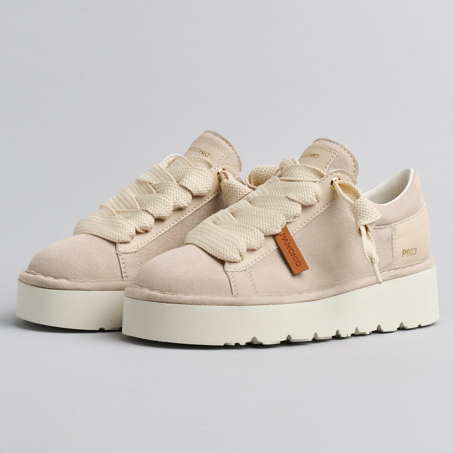 Sneakers Panchic woman suede leather sand