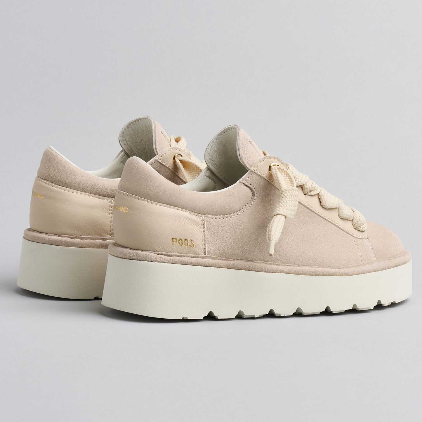 Sneakers Panchic woman suede leather sand