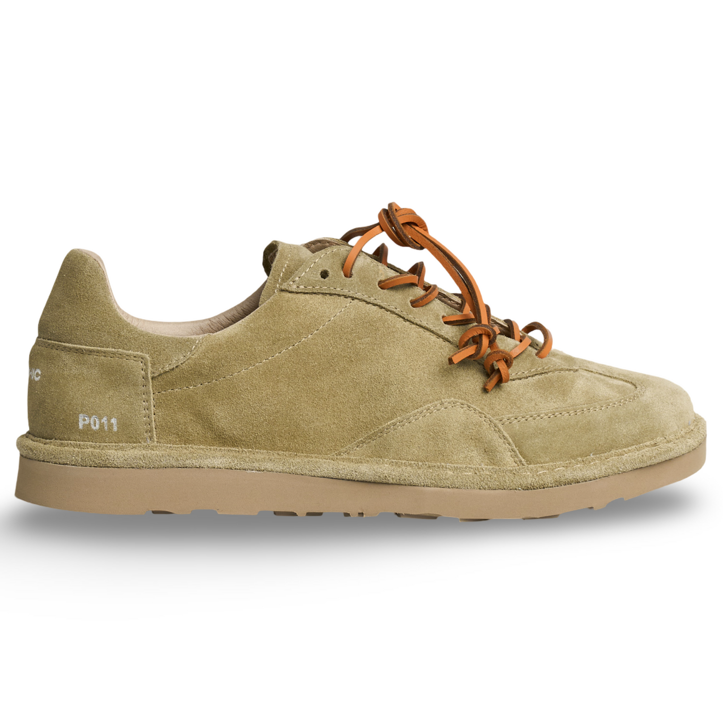 Sneakers Panchic man green olive suede leather
