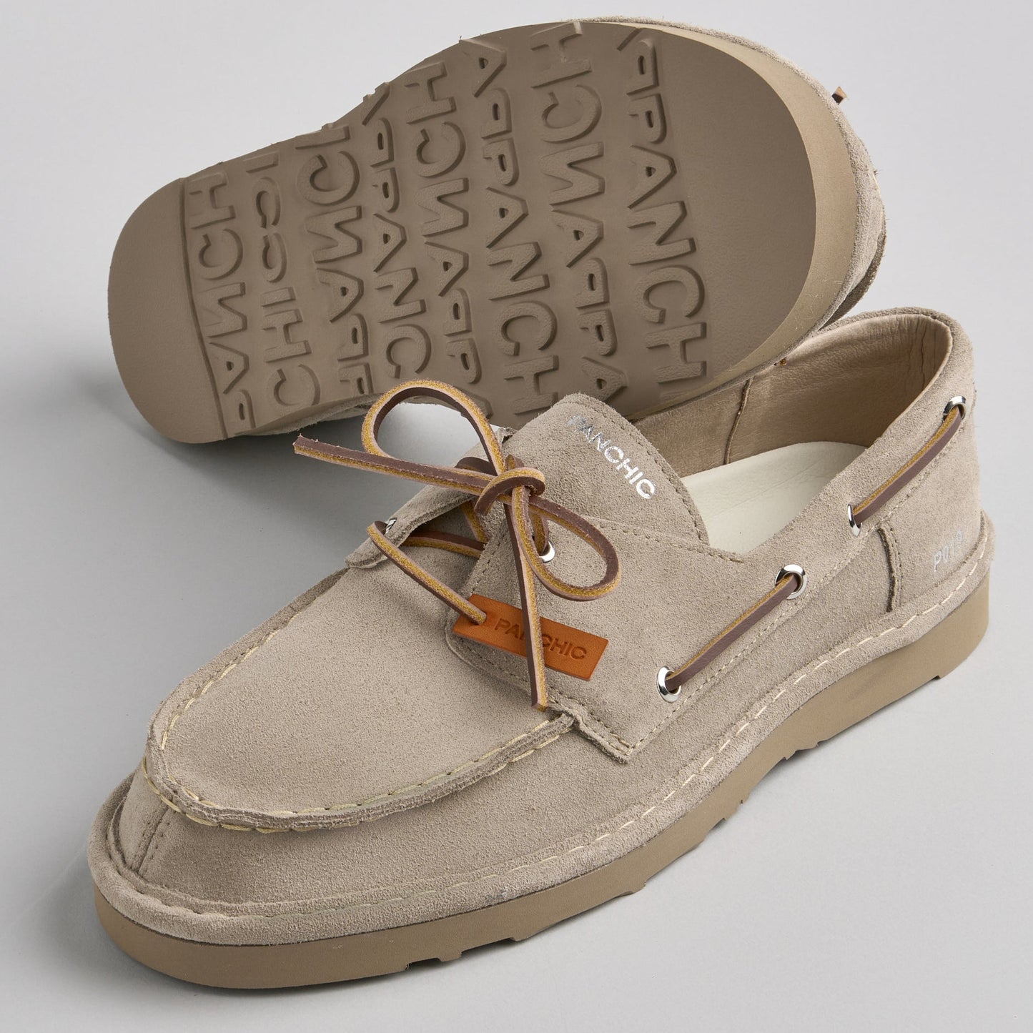 Sneakers Panchic man dove grey suede leather