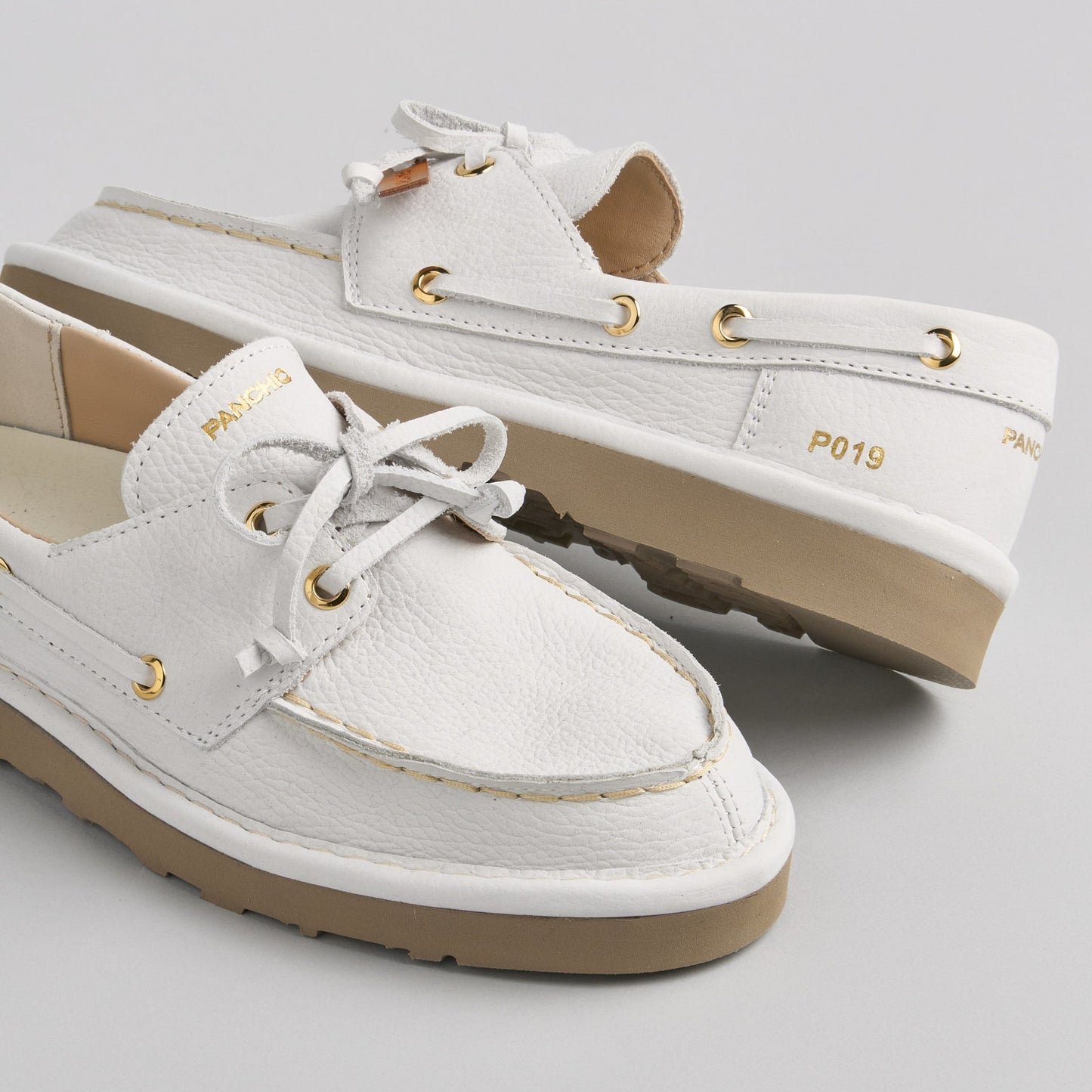 Mocassini Panchic donna pelle nabuk bianco