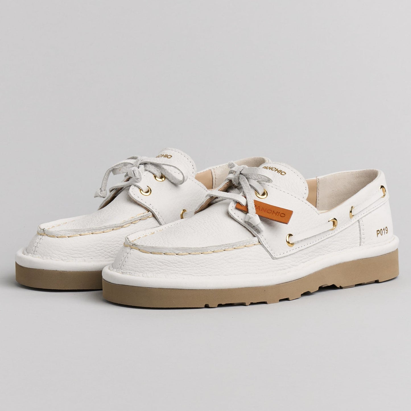 Mocassini Panchic donna pelle nabuk bianco