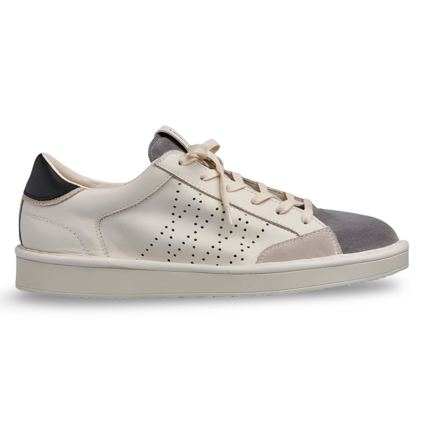 Sneakers Panchic uomo pelle bianco camoscio grigio