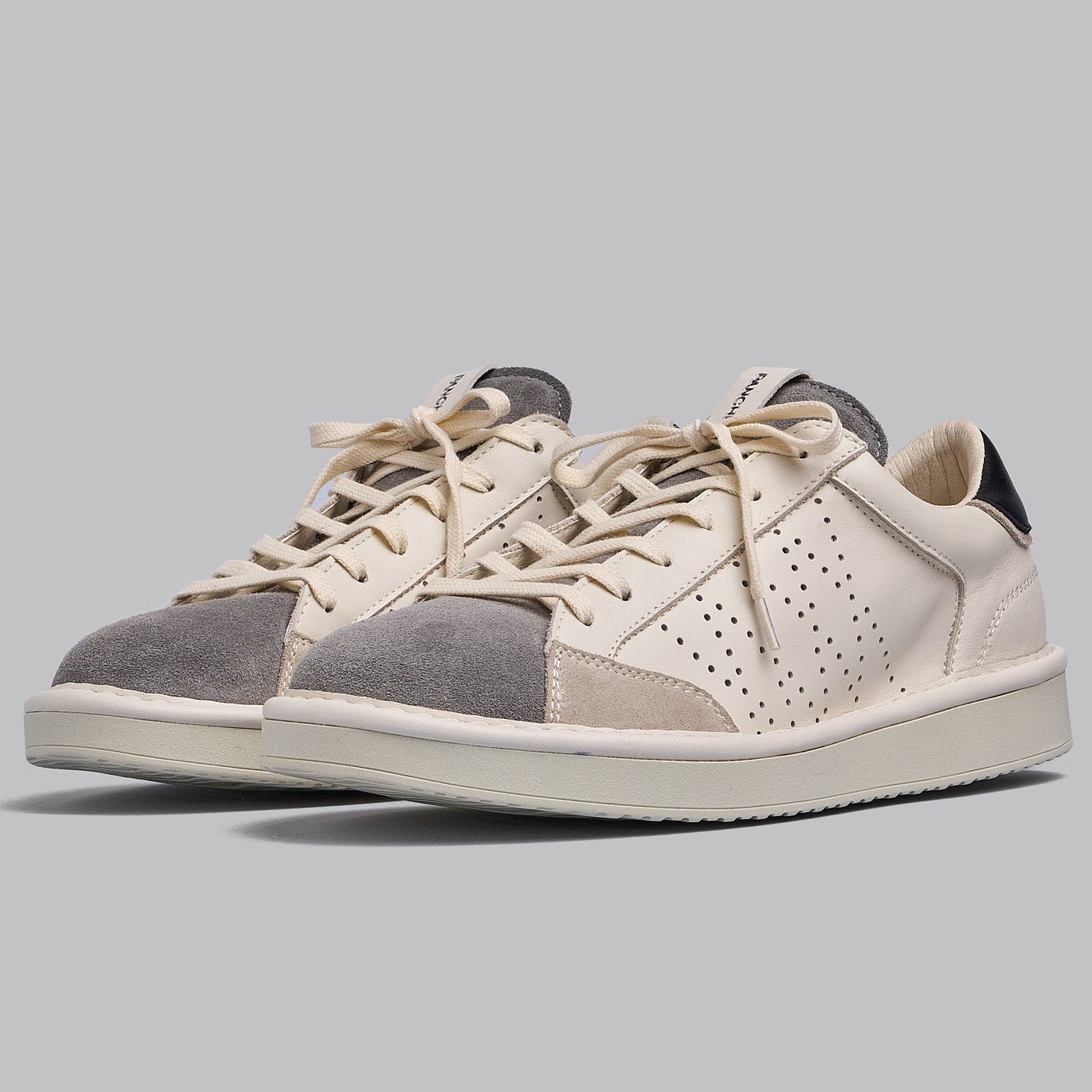 Sneakers Panchic uomo pelle bianco camoscio grigio