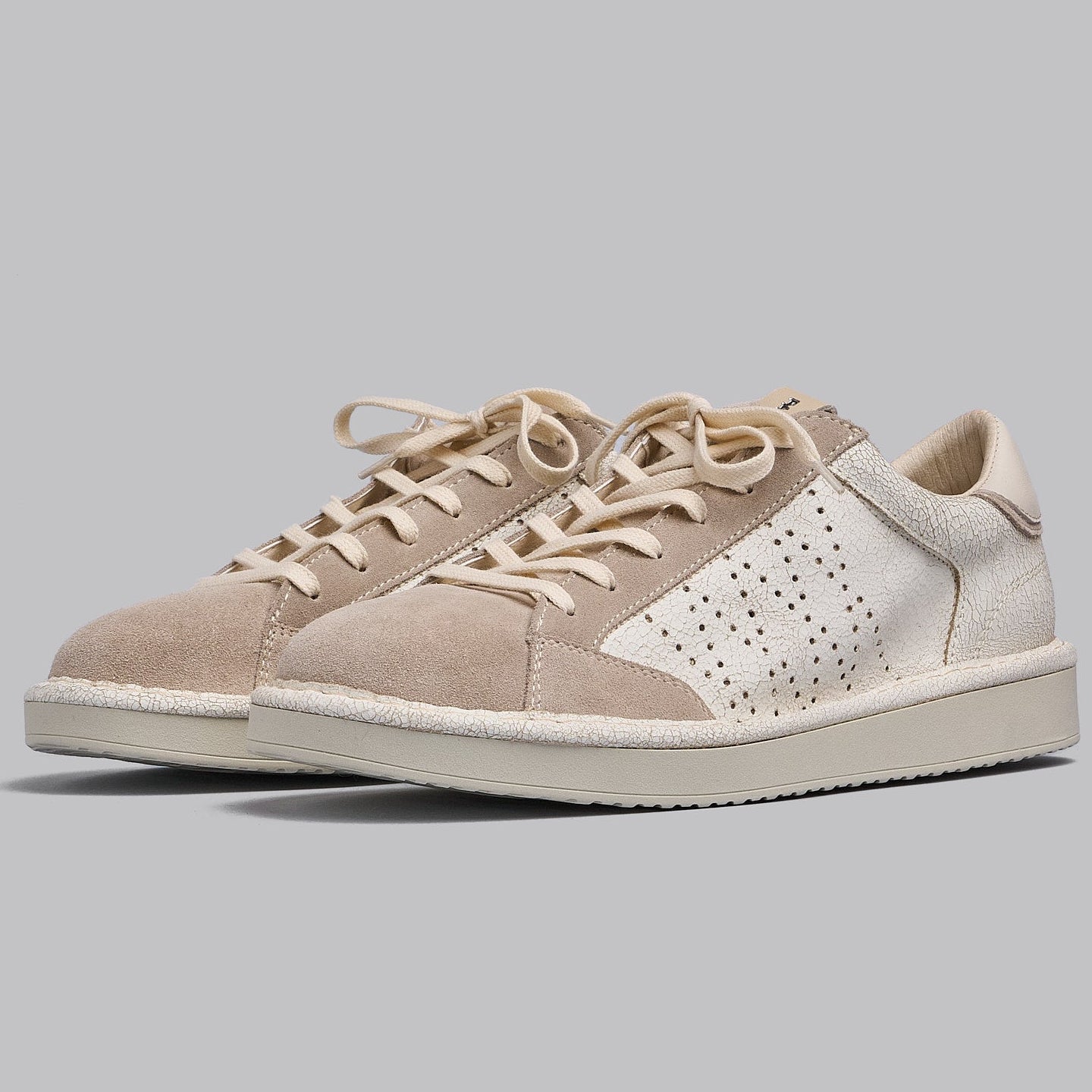 Sneakers Panchic uomo camoscio cracked avorio beige