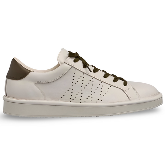 Sneakers Panchic uomo pelle bianco e verde militare