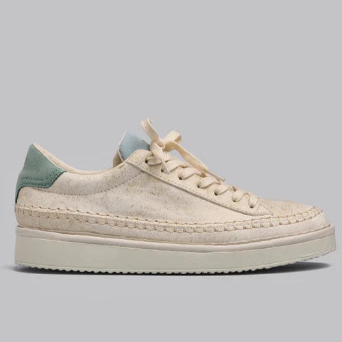 Sneakers Panchic donna pelle lurex avorio e azzurro perla