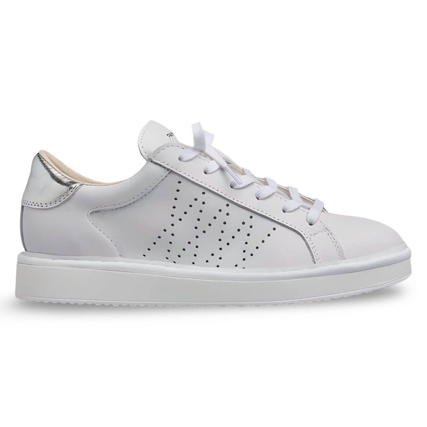 Sneakers Panchic donna pelle bianco e spoiler argento