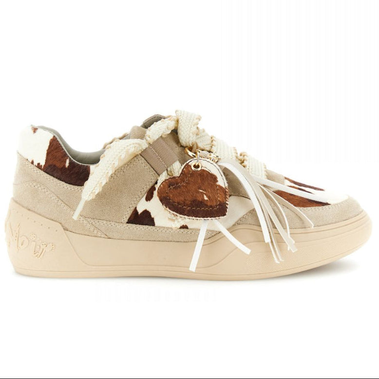 Sneakers CafèNoir donna pelle mucca
