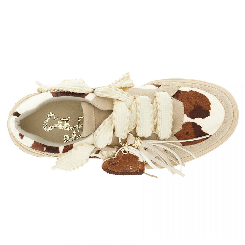 Sneakers CafèNoir donna pelle mucca