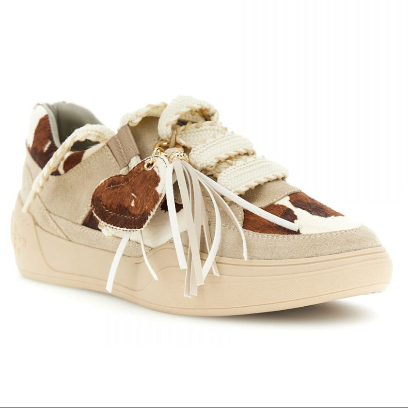 Sneakers CafèNoir donna pelle mucca