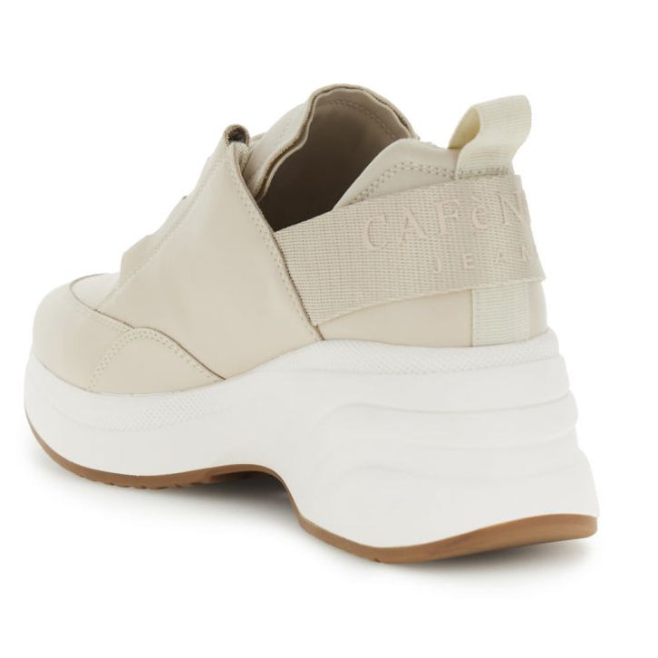 Sneakers con zeppa CafèNoir donna pelle beige