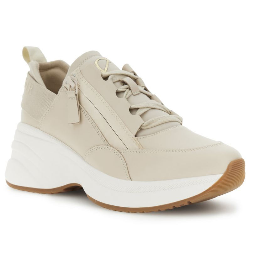 Sneakers con zeppa CafèNoir donna pelle beige