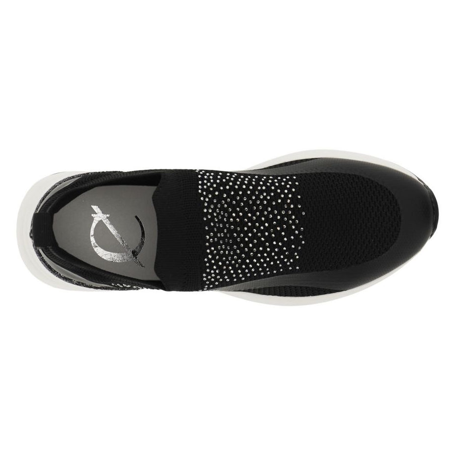 Sneakers slip-on CafèNoir donna tessuto elasticizzato nero
