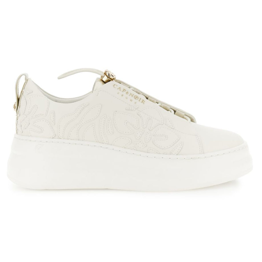 Sneakers CafèNoir donna pelle bianca chiusura elastici